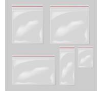 STELLA 3808 Lot de 100 sachets à fermeture éclair 10 x 12 cm - Transparents - Avec fermeture à pression - Avec fermeture éclair - En film polyéthylène basse densité - Convient à un usage alimentaire