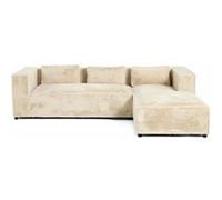 Stella - canapé d'angle droit - 4 places - en fausse fourrure - Beige