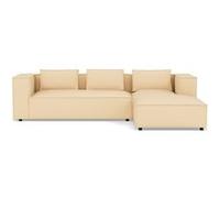 Lisa Design - Stella - canapé d'angle Droit 4 Places en Simili, Beige