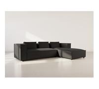 Stella - canapé d'angle droit 4 places en simili - Noir