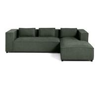 Stella - canapé d'angle droit - 4 places - en tissu texturé - Vert