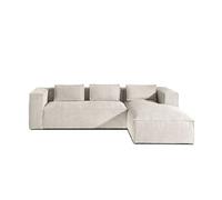 Canape angle fixe LISA DESIGN 4 places en polyester beige 262 x 262 x 67 cm Beige G