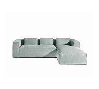 Stella - canapé d'angle - en velours côtelé - 4 places -style contemporain - droit - Bleu Bleu G