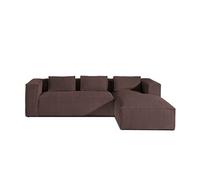 Stella - canapé d'angle droit en velours côtelé - 4 places -style contemporain - Marron