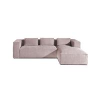 Stella - canapé d'angle droit en velours côtelé - 4 places -style contemporain - Rose