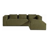 Stella - canapé d'angle droit en velours côtelé - 4 places -style contemporain - Vert Vert G