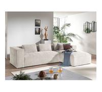 Stella - canapé d'angle - en velours côtelé - 4 places -style contemporain - droit - Beige