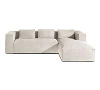 Stella - canapé d'angle - en velours côtelé - 4 places -style contemporain - droit - Beige