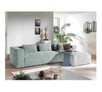 Stella - canapé d'angle - en velours côtelé - 4 places -style contemporain - droit - Bleu