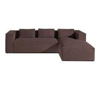 Stella - canapé d'angle - en velours côtelé - 4 places -style contemporain - droit - Marron