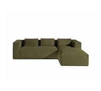 Stella - canapé d'angle - en velours côtelé - 4 places -style contemporain - droit - Vert Vert G