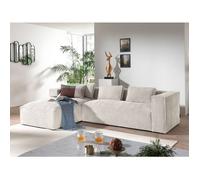 Stella - canapé d'angle - en velours côtelé - 4 places -style contemporain - gauche - Beige