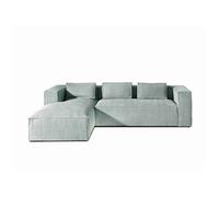 Stella - canapé d'angle - en velours côtelé - 4 places -style contemporain - gauche - Bleu Bleu