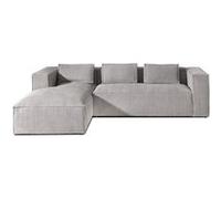 Stella - canapé d'angle - en velours côtelé - 4 places -style contemporain - gauche - Gris clair