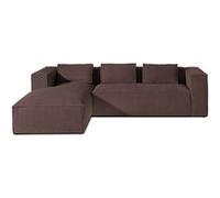 Stella - canapé d'angle - en velours côtelé - 4 places -style contemporain - gauche - Marron Marron