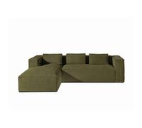 Stella - canapé d'angle - en velours côtelé - 4 places -style contemporain - gauche - Vert