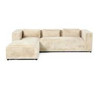 Stella - canapé d'angle gauche - 4 places - en fausse fourrure - Beige