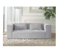 Canape angle fixe LISA DESIGN 2 places en polyester gris 196 x 196 x 67 cm