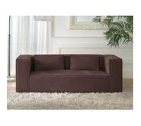Stella - canapé fixe 2 places - en velours côtelé - style contemporain - Marron