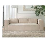 Stella - canapé fixe 3 places - en velours côtelé - style contemporain - Beige