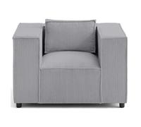 Stella - fauteuil en velours côtelé - Gris clair