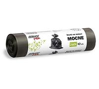 Stella Lot de 10 sacs poubelle solides - 240 l - En polyéthylène basse densité - Couleur : noir