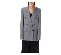 Stella McCartney - Blazer Croisé Gris Clair Chiné - Femme - Vestes - Gris - Taille: 36 FR