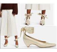 Stella McCartney Icon Bow-tied Satin Silk Wrapped Ankle Pumps Chaussures 36