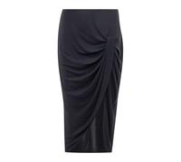 Stella McCartney - Jupe midi satin drapée effet portefeuille - Femme - Jupes - Noir - Taille: 36 FR