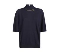 Stella McCartney - Pull à col roulé en laine côtelée avec application - Femme - Pulls - Bleu - Taille: 36 FR