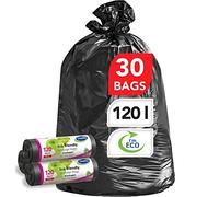 Stella Pack Sac Poubelle 120 Litres 120l Durable Noir Solide Ultra Sacs En