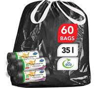 Stella Pack Sac Poubelle 35 Litres 35l Cordon Serrage Sacs Déchets Noir