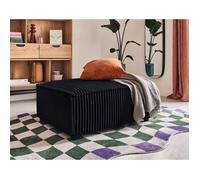 Stella - pouf - en velours côtelé grosses côtes - Noir