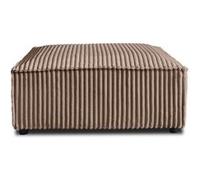 Stella - pouf - en velours côtelé grosses côtes - Taupe