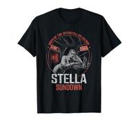 Stella Sundown penché dans l'espace bar Queen of Frontier T-Shirt
