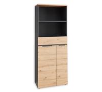 Stella Trading 19602003 Memphis Armoire de Bureau Moderne avec 2 Portes Aspect Artisan, Bois, Chêne Artisanal/Graphite, Aktenschrank 5