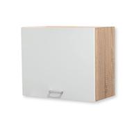Stella Trading ANDY Armoire suspendue moderne de cuisine en aspect chêne Sonoma, blanc mat - Armoire de cuisine spacieuse avec beaucoup d'espace de rangement - 60 x 50 x 31 cm (L/H/P)