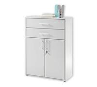 Stella Trading Armoire de classement Pronto verrouillable - Gris Clair - Armoire de Bureau avec tiroirs et Portes - Ensemble Complet de Meubles de Bureau Modernes - 80 x 111 x 35 cm