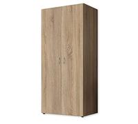 Stella Trading BASE Armoire À Vêtements Intemporelle En 3 Tailles Différentes, Portes Battantes, Polyvalente, Aspect Chêne Sonoma, 80 x 177 x 52 cm (L/H/P)