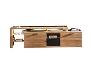 Stella Trading Bianco Meuble TV en Partie Massif en chêne Sauvage - Accessoire de qualité supérieure pour Le Meuble Bas de 180 cm - 180 x 66 x 40 cm (l x H x P) (Uniquement Compatible avec Le Bas TV