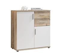 Stella Trading Bobby Commode Style Ancien, Blanc - Buffet Moderne avec Beaucoup d'espace de Rangement pour Votre Salon - 80 x 82 x 35 cm (L/H/P)