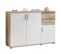 Stella Trading Bobby Commode Style Ancien, Blanc - Buffet Moderne avec Beaucoup d'espace de Rangement pour Votre Salon - 120 x 82 x 35 cm (L/H/P)