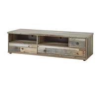 Stella Trading Bonanza Meuble TV Vintage Aspect Bois Flottant - Meuble Bas rétro expressif pour Votre Salon - 162 x 43 x 52 cm (l x H x P)