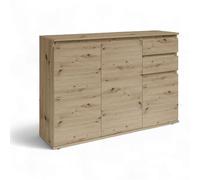 Stella Trading Brest Commode Aspect chêne Artisan - Buffet Moderne avec Beaucoup d'espace de Rangement - 119 x 84 x 35 cm (l x H x P)