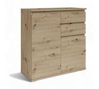 Stella Trading Brest Commode Aspect chêne Artisan - Buffet Moderne avec Beaucoup d'espace de Rangement - 80 x 84 x 35 cm (l x H x P)