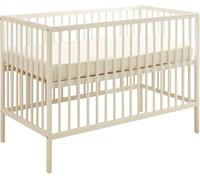 Stella Trading Celia Safe Lit bébé 60 x 120 cm en hêtre Massif Blanc Fonctionnel avec sommier à Lattes réglables en Hauteur 64 x 80 x 124 cm (l x H x P)