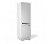 Stella Trading Denver Armoire encastrable pour réfrigérateur - Blanc - Armoire Haute spacieuse avec Beaucoup d'espace de Rangement - 60 x 211 x 57 cm (l x H x P)