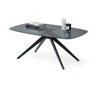 Stella Trading Elias Noire-Table Basse exceptionnelle avec Structure en métal pour Votre Salon, Verre, 110 x 44 x 70 cm