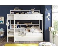 Stella Trading Gaius Lit Superposé Compact pour Enfant, avec Échelle et 2 Surfaces de Couchage de 90 x 200 cm, Blanc, Dimensions (l x H x P) 129 x 189 x 210 cm