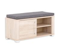 Stella Trading GO Banc à Chaussures avec Assise Aspect chêne Sonoma Clair - Banc Confortable avec Espace de Rangement pour Votre Couloir - 90 x 44 x 36 cm (l x H x P)